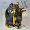 Artesania Rinconada Animal Sculpture- Gold Lined Rhino